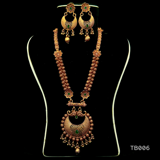 Brass Plated Temple Bridal Necklace Set – Noor Nepal