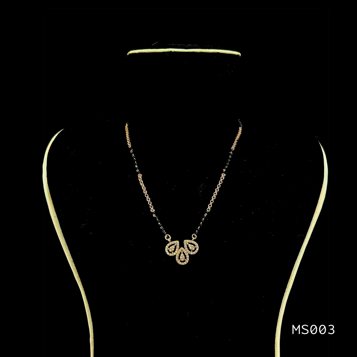 Brass Plated Mangalsutra with Three Teardrop Design – Noor Nepal