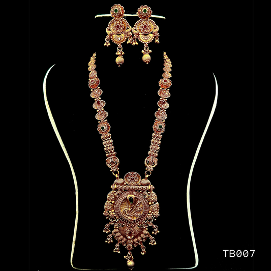 Brass Plated Temple Jewellery Necklace Set – Noor Nepal