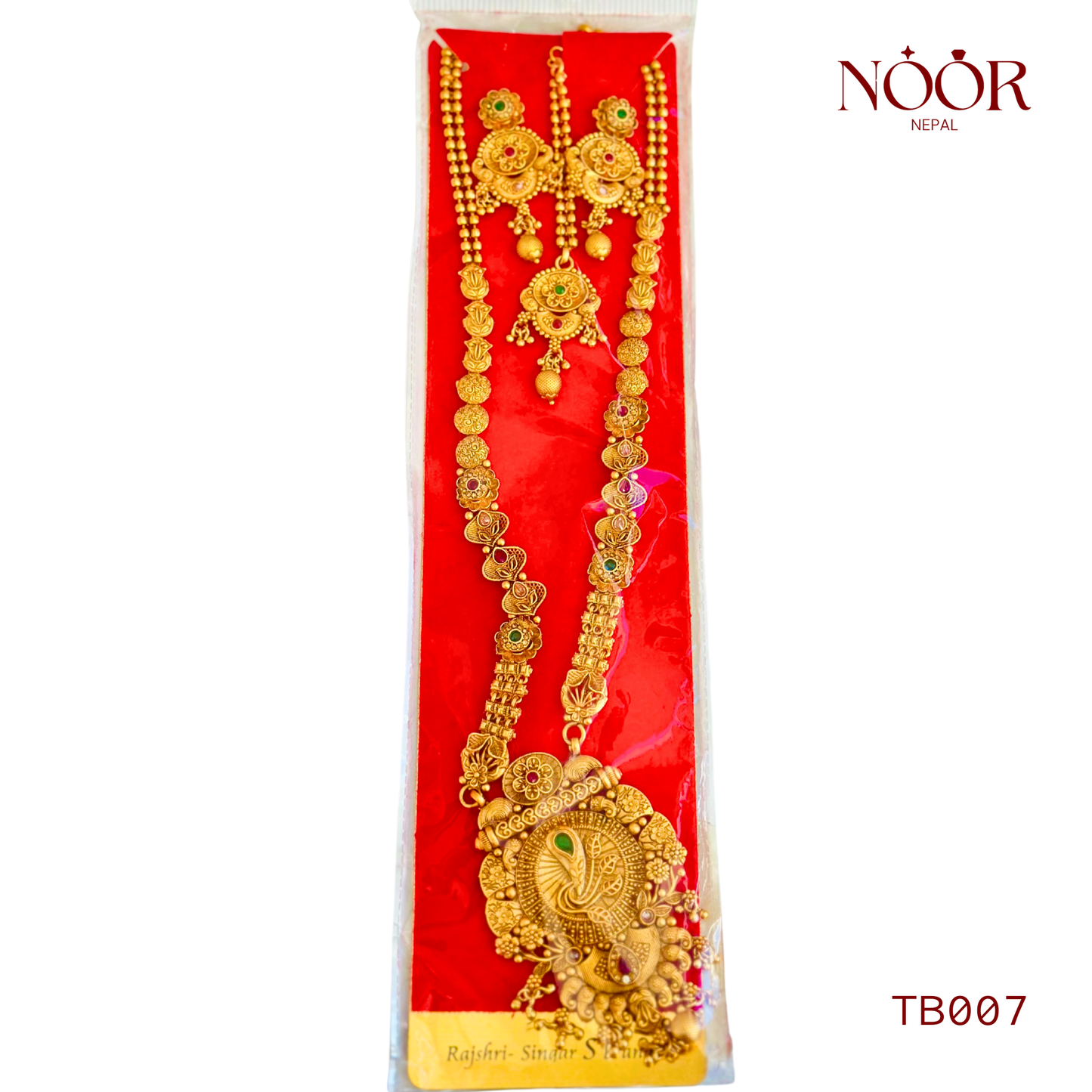 Brass Plated Temple Jewellery Necklace Set – Noor Nepal